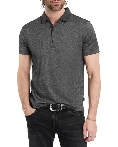 John Varvatos Vestry Regular Fit Wool-blend Polo Shirt In Grey