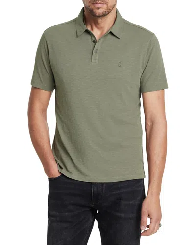 John Varvatos Victor Slub Polo Shirt In Green