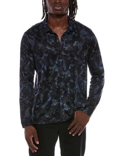 John Varvatos Vienne Linen Shirt In Blue