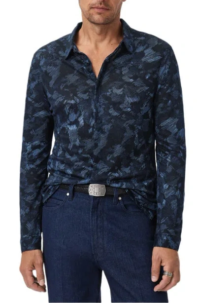 John Varvatos Vienne Organic Linen Button-up Shirt In Blue