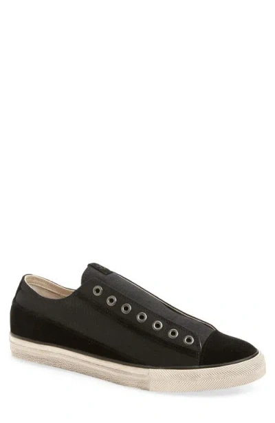 John Varvatos Vintage Laceless Low Top Sneaker In Black