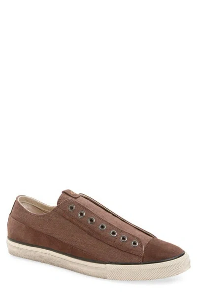 John Varvatos Vintage Laceless Low Top Sneaker In Brown