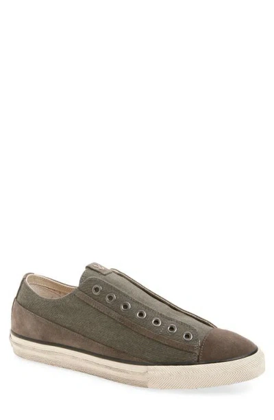 John Varvatos Vintage Laceless Low Top Sneaker In Gray