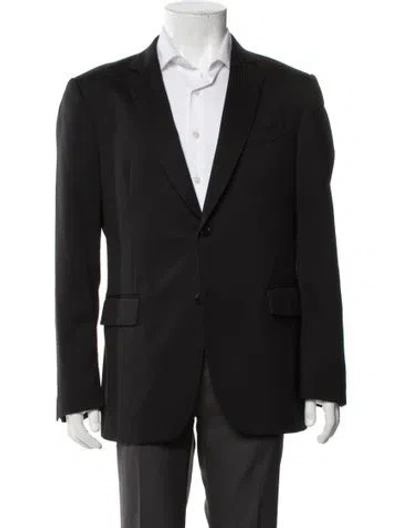 Pre-owned John Varvatos Virgin Wool Blazer In Black