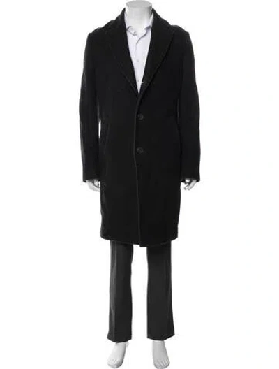 Pre-owned John Varvatos Virgin Wool Coat In Black