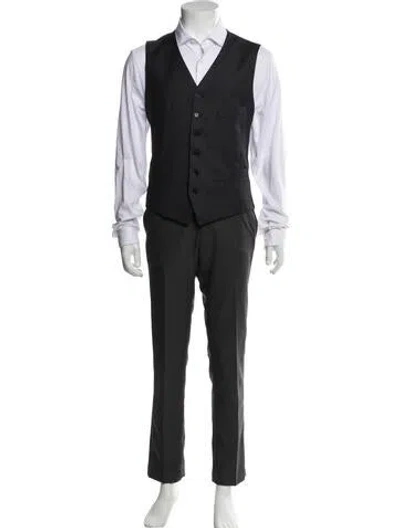 Pre-owned John Varvatos Virgin Wool Striped Suit Vest In Multi