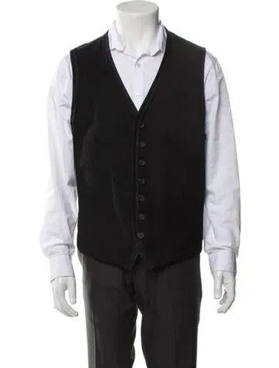 Pre-owned John Varvatos Virgin Wool Suit Vest In Black