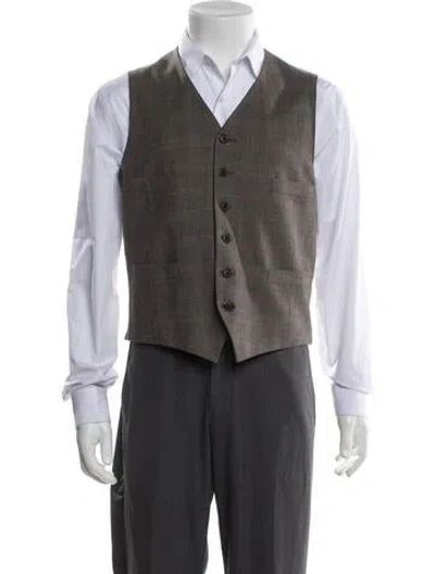 Pre-owned John Varvatos Virgin Wool Suit Vest In Blue