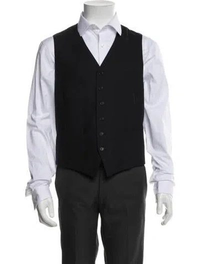 Pre-owned John Varvatos Virgin Wool Suit Vest W/ Tags In Blue