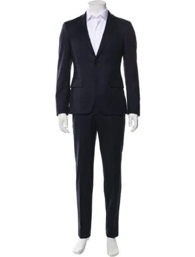 Pre-owned John Varvatos Virgin Wool Two-piece Suit In Blue
