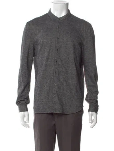Pre-owned John Varvatos V-neck Long Sleeve Cardigan In Gray