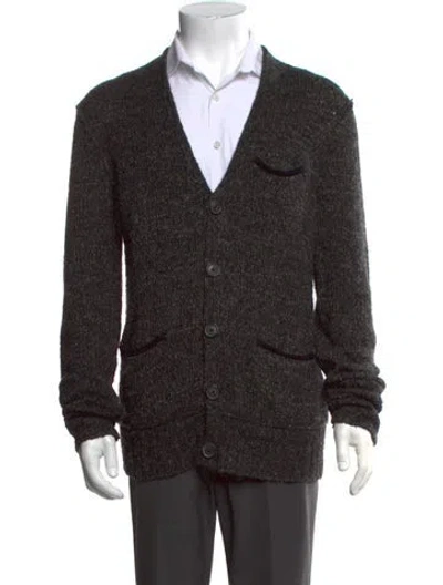 Pre-owned John Varvatos V-neck Long Sleeve Cardigan In Grey