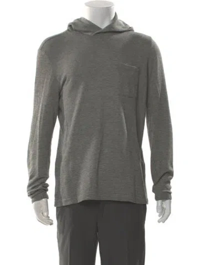 Pre-owned John Varvatos V-neck Long Sleeve Hoodie In Gray