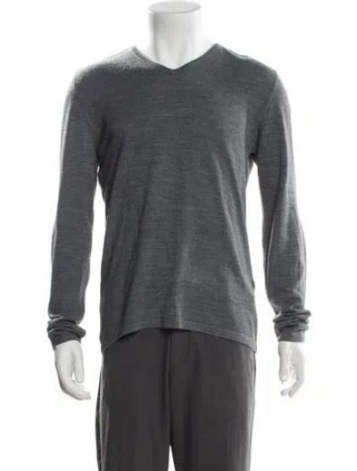 Pre-owned John Varvatos V-neck Long Sleeve Pullover In Gray