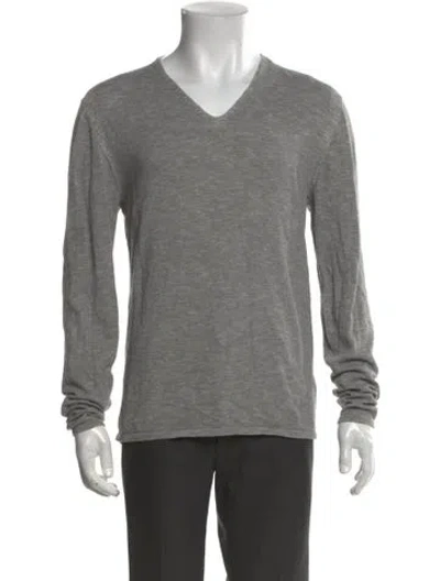 Pre-owned John Varvatos V-neck Long Sleeve Pullover In Gray