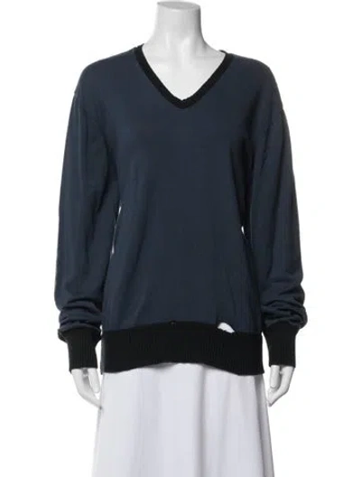 Pre-owned John Varvatos V-neck Sweater In Blue