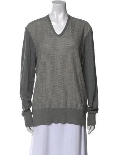 Pre-owned John Varvatos V-neck Sweater W/ Tags In Gray