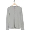 John Varvatos Waffle Stitch Long Sleeve Henley In Ash
