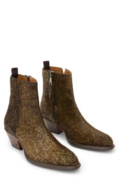John Varvatos Wainwright Center Seam Genuine Calf Hair Boot In Brown