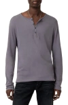 John Varvatos Walden Long Sleeve Cotton Henley In Dry Lavender