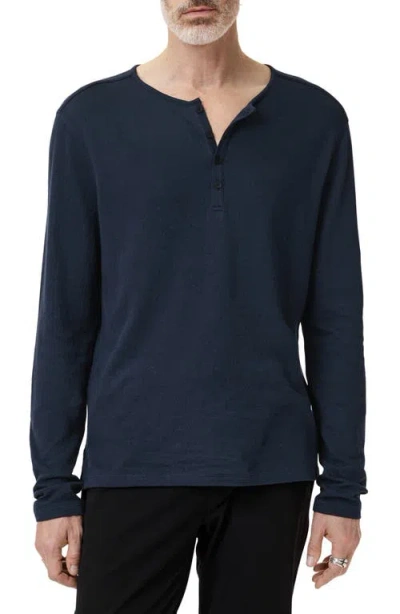 JOHN VARVATOS JOHN VARVATOS WALDEN LONG SLEEVE COTTON HENLEY