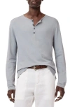 John Varvatos Walden Long Sleeve Cotton Henley In Smoked Pearl Grey