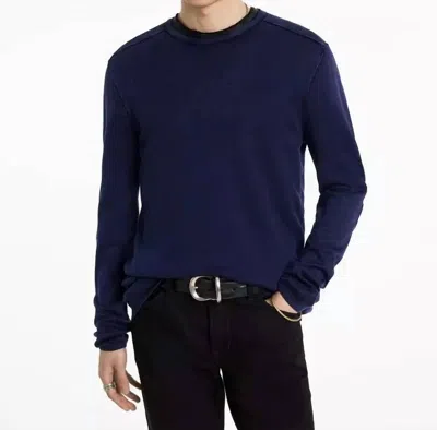 John Varvatos Walter Crew Neck Sweater In Deep Blue