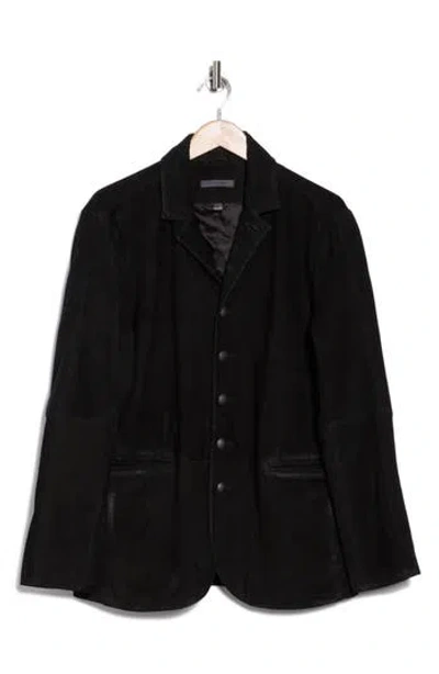 John Varvatos Ward Suede Jacket In Black
