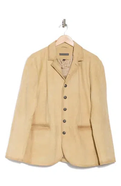 John Varvatos Ward Suede Jacket In Caramel