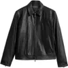 John Varvatos West Sheepskin Leather Zip-up Moto Jacket In Black