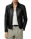 John Varvatos West Sheepskin Leather Zip-up Moto Jacket In Black