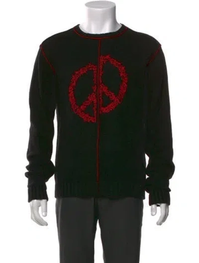 Pre-owned John Varvatos Wool Graphic Print Cardigan In Black