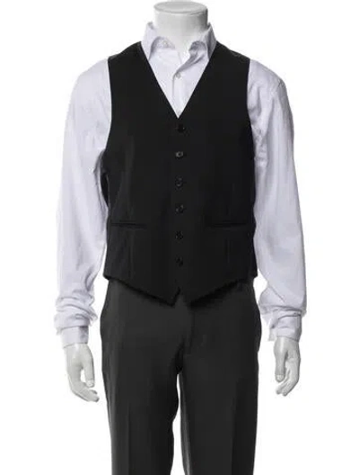 Pre-owned John Varvatos Wool Suit Vest In Black