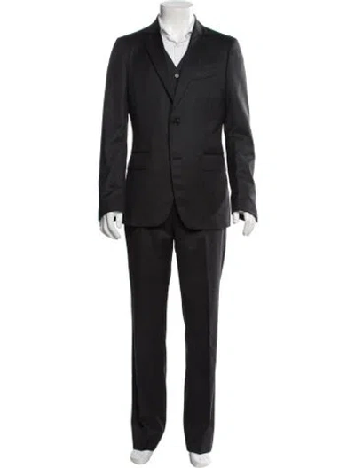 Pre-owned John Varvatos Wool Three Three-piece Suit In Gray