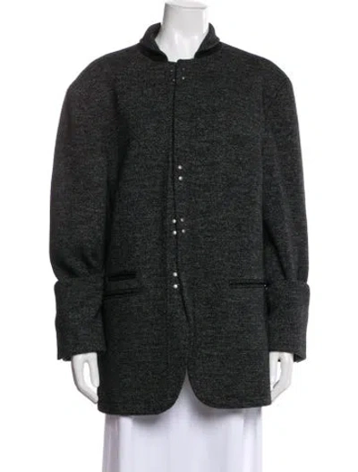 Pre-owned John Varvatos Wool Tweed Pattern Coat In Gray