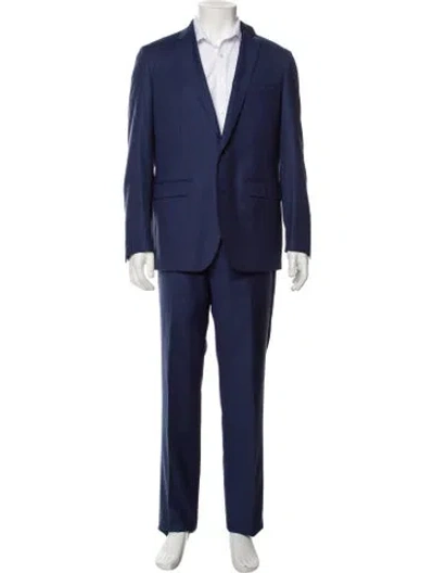 Pre-owned John Varvatos Wool Two-piece Suit Vest In Blue