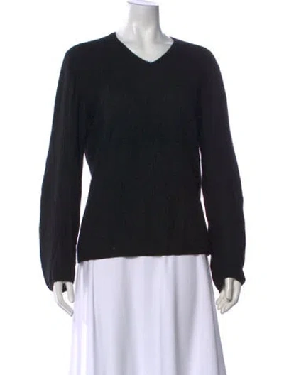 Pre-owned John Varvatos Wool V-neck Sweater In Black