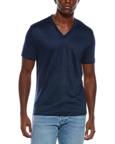 John Varvatos Wooster Slim Fit Linen Shirt In Blue