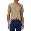 John Varvatos Wooster Slim Fit V-neck Burnout Linen T-shirt In Brown