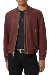 John Varvatos Xavier Pebbled Leather Jacket In Brown