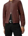 John Varvatos Xavier Pebbled Leather Jacket In Brown