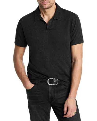 John Varvatos Zion Jacquard Garment Polo Shirt In Black