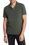 John Varvatos Zion Jacquard Garment Polo In Tarp Green