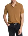 John Varvatos Zion Jacquard Garment Polo In Sienna Brown