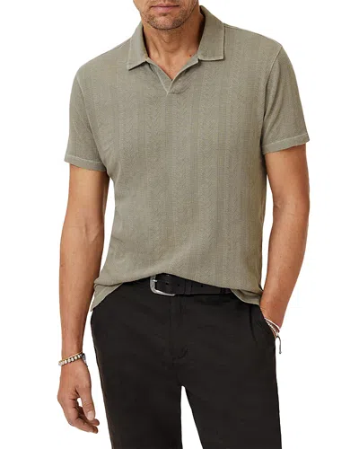 John Varvatos Zion Open Collar Polo Shirt In Gray