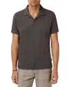 John Varvatos Zion Open Collar Polo Shirt In Gray