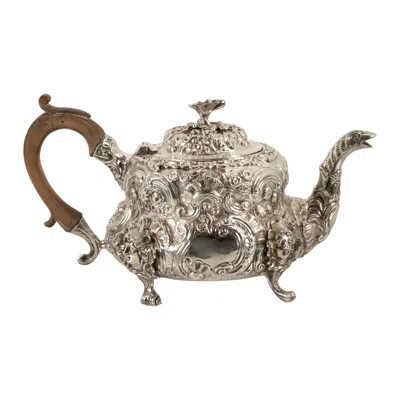 Pre-owned John Wakefield Antique George Iii Sterling Silver Rococo Teapot London  1819 In Brown
