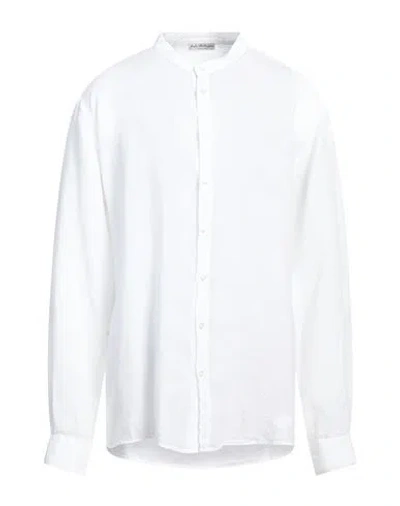 John Wellington Man Shirt White Size 48 Linen