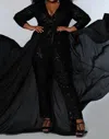 Johnathan Kayne Matador Sequin Jumpsuit In Black In Black