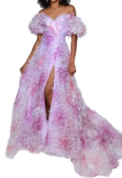 Johnathan Kayne Sweetheart 3d Floral Appliqued Prom Dress In Pink
